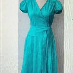 Calypso Christiane Celle Aqua Turquoise Wrap Dress